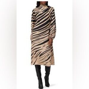Beaufille Bardot Tiger-print Crepe Midi Dress Size 6